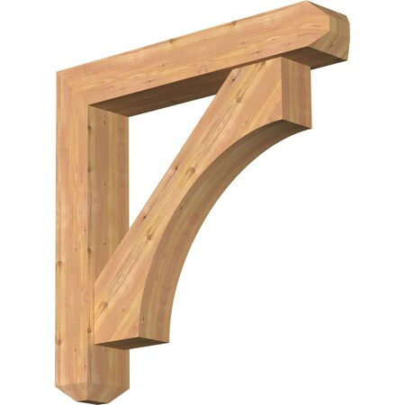 Ekena Millwork Westlake Craftsman Smooth Bracket w/ Offset Brace, Western Red Cedar, 7 1/2"W x 42"D x 42"H BKT0806X42X42WTL04SWR